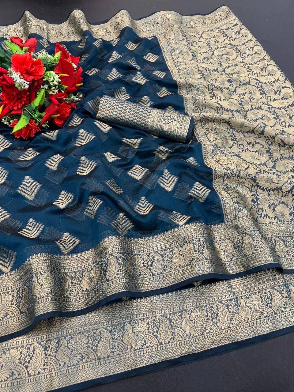 SF 731 Shubh Organza Silk Weaving Designer Sarees Wholesale Market In Surat